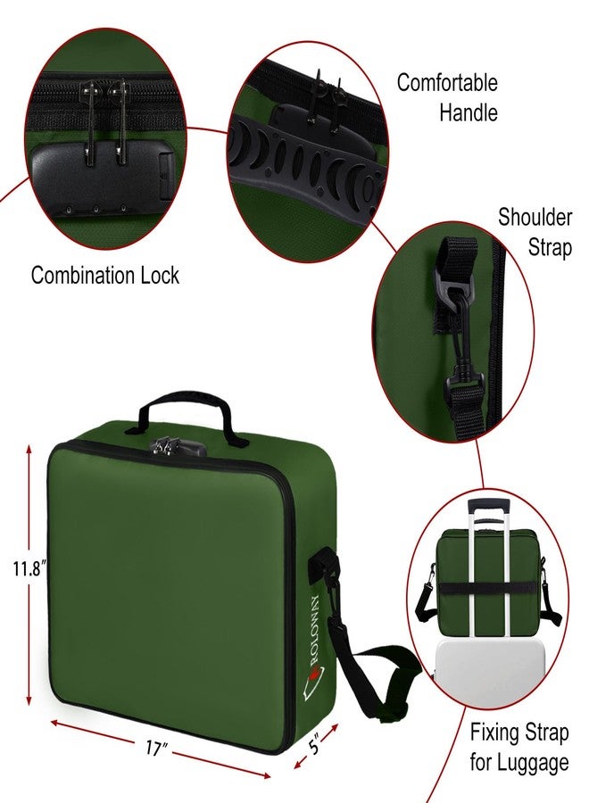 ROLOWAY Fireproof Document Bag with Lock (17 x 11.8 x 5 inch), Important Document Storage Bag with Multi-Layer File Organizers (Green) - Image 4